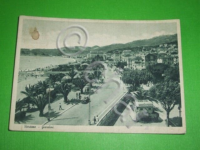 Cartolina Varazze - Giardini 1947.