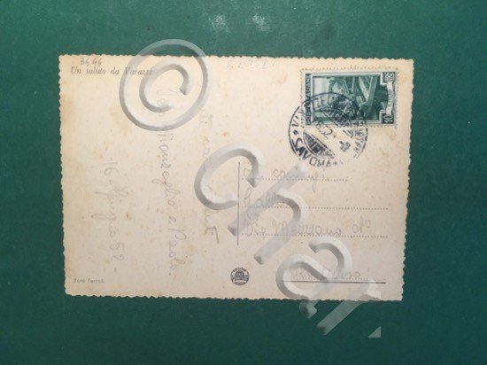 Cartolina Varazze - Giardini e Bagni Roma - 1952