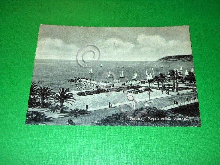 Cartolina Varazze - Regate veliche invernali 1961