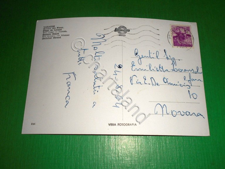 Cartolina Varazze - Spiaggia a levante 1964