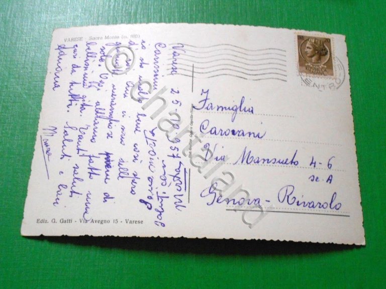 Cartolina Varese - Sacro Monte 1957.