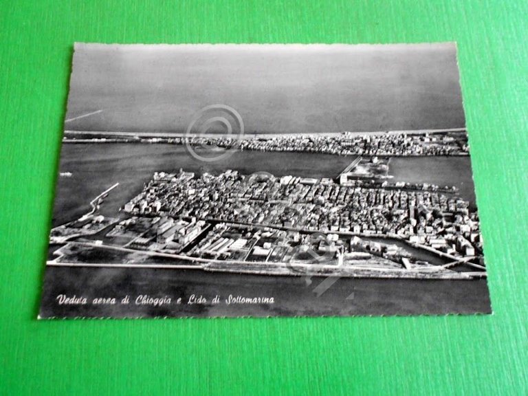 Cartolina Veduta aerea di Chioggia e Lido di Sottomarina 1955 …