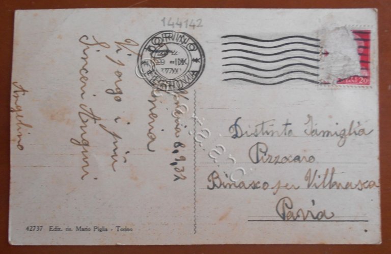 Cartolina Venaria Reale (Piemonte) - Real Castello - 1937