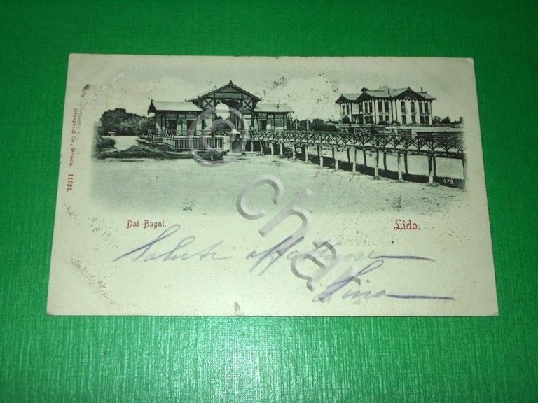 Cartolina Venezia - Lido - Dai Bagni 1900 ca
