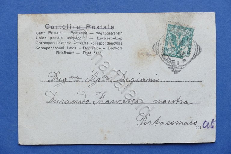 Cartolina Venezia - Piazza S. Marco con piccioni - 1903