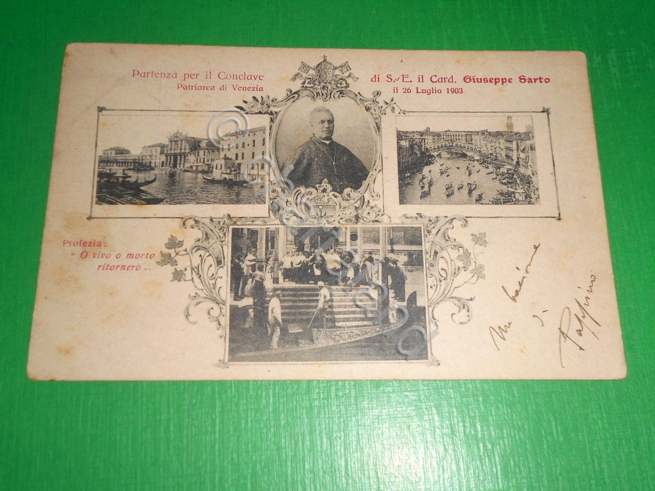 Cartolina Venezia - S. E. Card. Giuseppe Sarto in partenza …