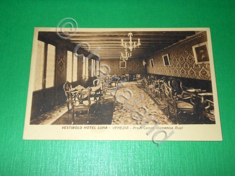 Cartolina Venezia - Vestibolo Hotel Luna 1930 ca