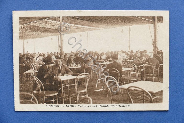 Cartolina Venezia Lido - Terrazza del Grande Stabilimento - 1920 …