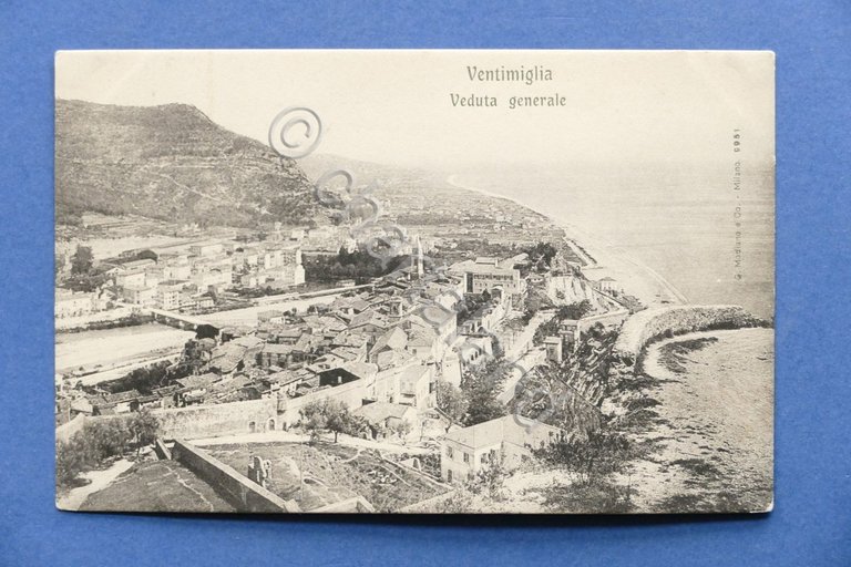 Cartolina Ventimiglia - Veduta generale - 1910 ca.
