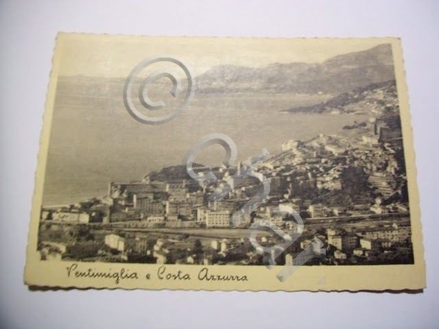 Cartolina Ventimiglia e Costa Azzurra - Panorama 1938.