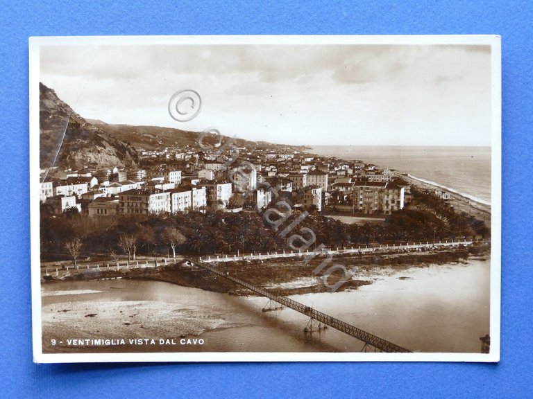 Cartolina Ventimiglia vista dal Cavo - 1939