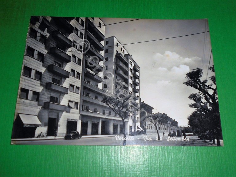 Cartolina Vercelli - Via XX Settembre 1958
