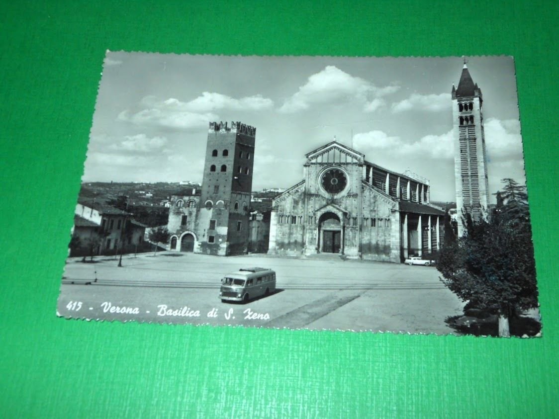 Cartolina Verona - Basilica di S. Zeno 1955.