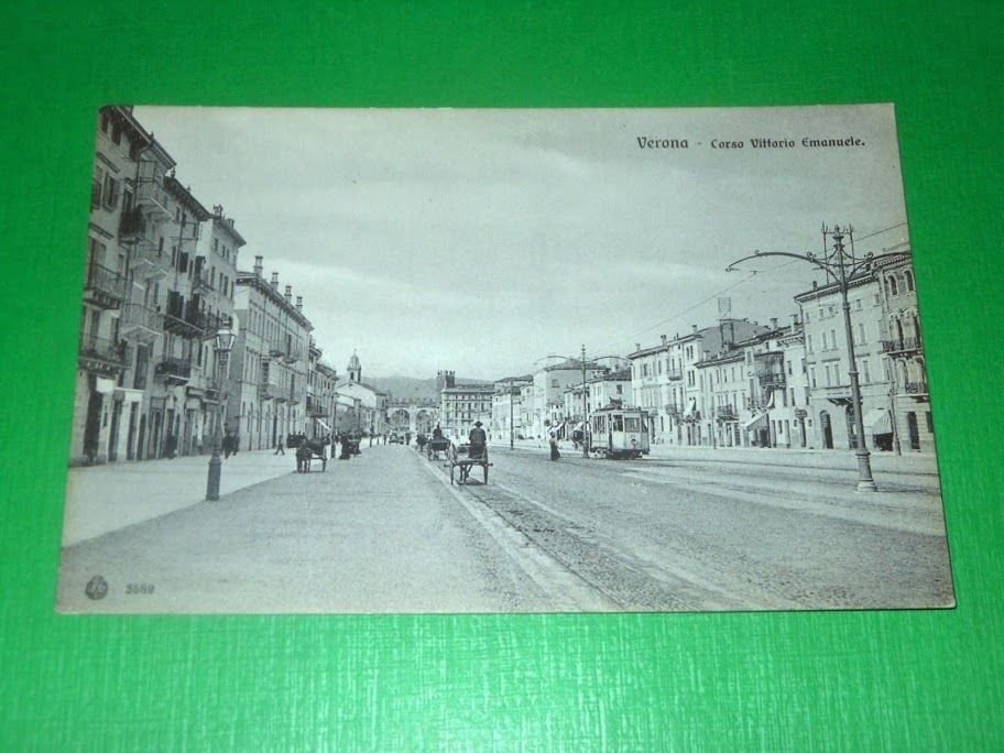 Cartolina Verona - Corso Vittorio Emanuele 1910 ca.