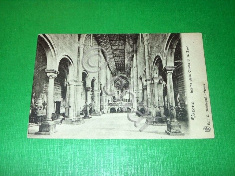 Cartolina Verona - Interno della Chiesa di S. Zeno 1910 …