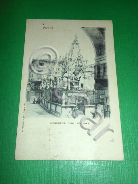 Cartolina Verona - Monumenti degli Scaligeri 1899