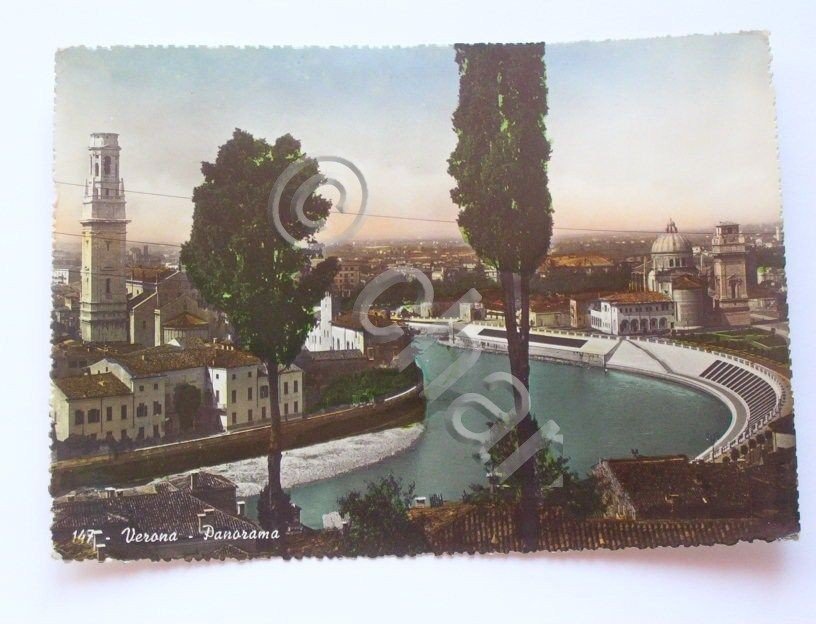 Cartolina Verona - Panorama 1953.