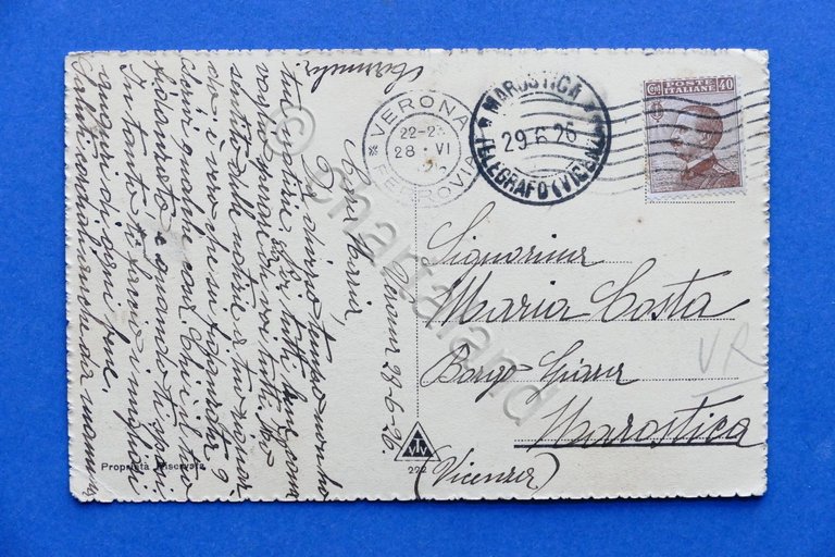 Cartolina Verona - Ponte Pietra - 1926