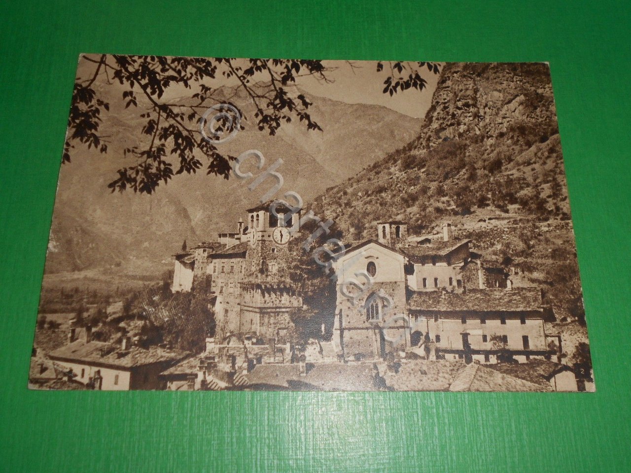 Cartolina Verres - Collegiata di S. Egidio 1950 ca.
