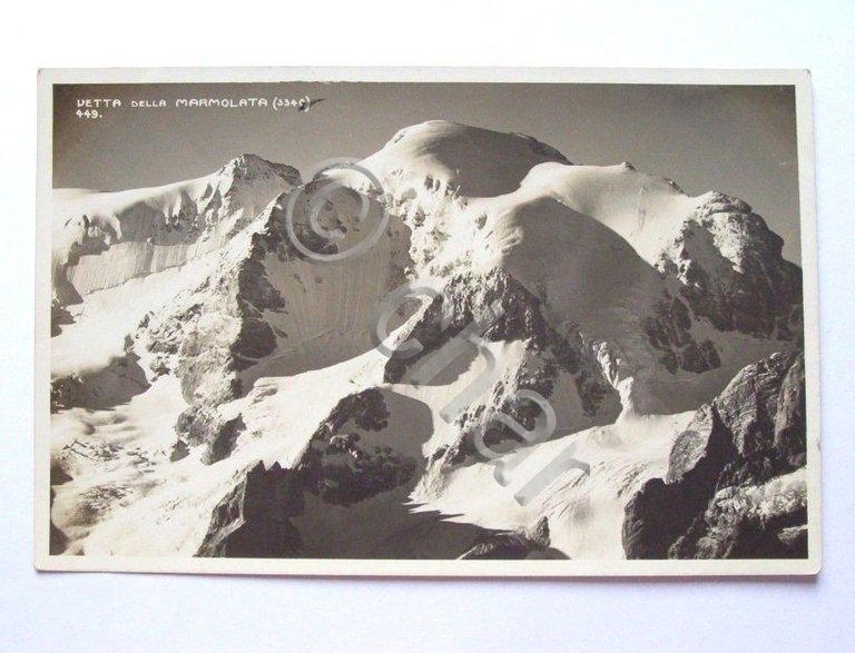 Cartolina Vetta della Marmolada - Veduta 1940 ca