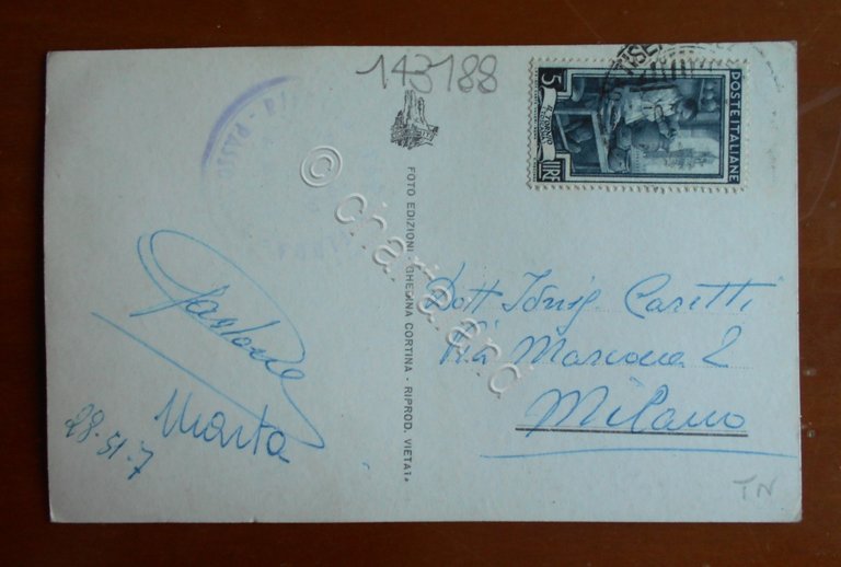 Cartolina Vetta della Marmolada (3340) - 1950 ca.