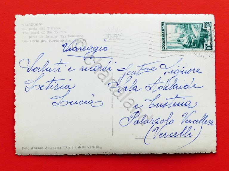 Cartolina Viareggio - La perla del Tirreno - 1953 ca. | Immagine Gallery 4