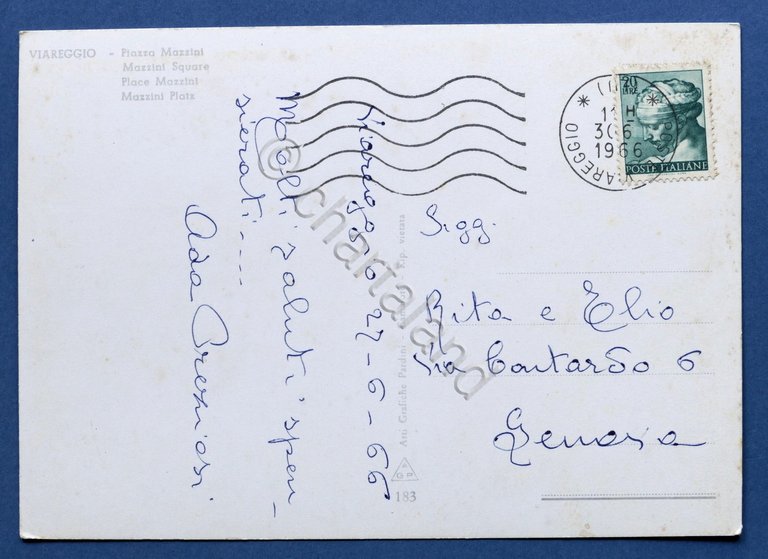 Cartolina Viareggio - Piazza Mazzini - 1966