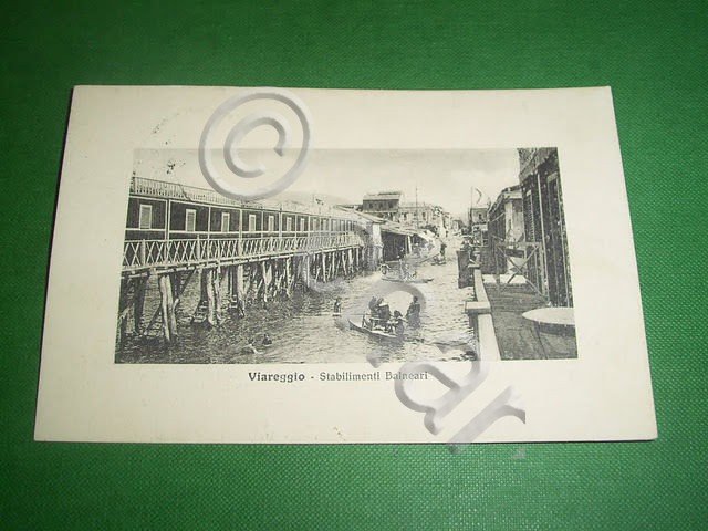 Cartolina Viareggio - Stabilimenti Balneari 1920 ca