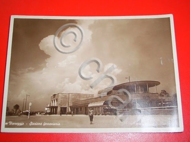 Cartolina Viareggio - Stazione ferroviaria 1938