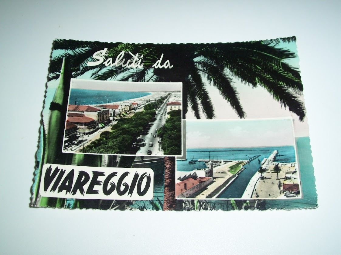 Cartolina Viareggio - Vedute diverse 1957.
