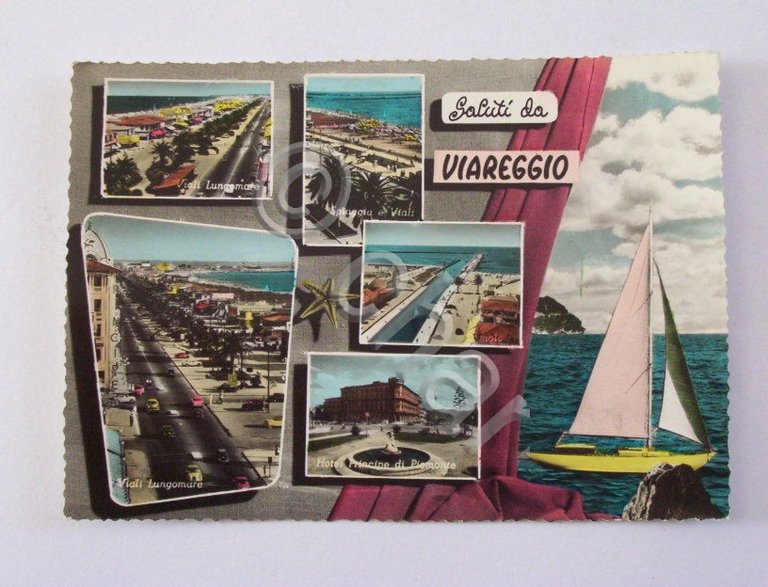 Cartolina Viareggio - Vedute diverse 1962
