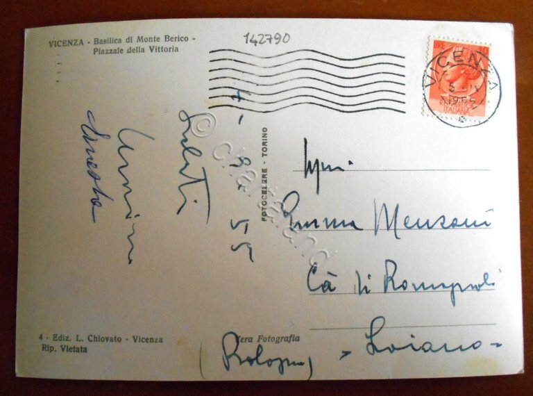 Cartolina Vicenza - Basilica di Monte Berico - 1955