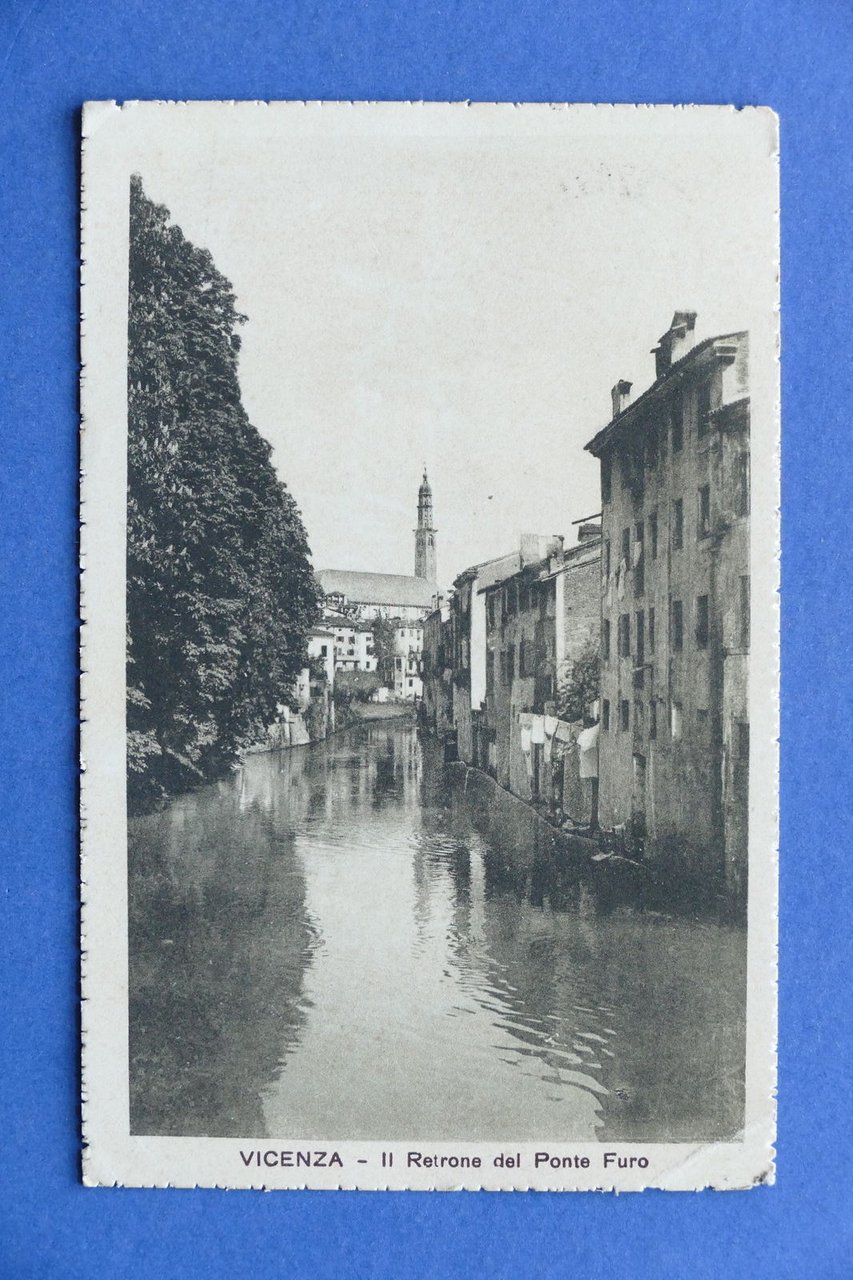Cartolina Vicenza - Il Retrone del Ponte Furo - 1917.