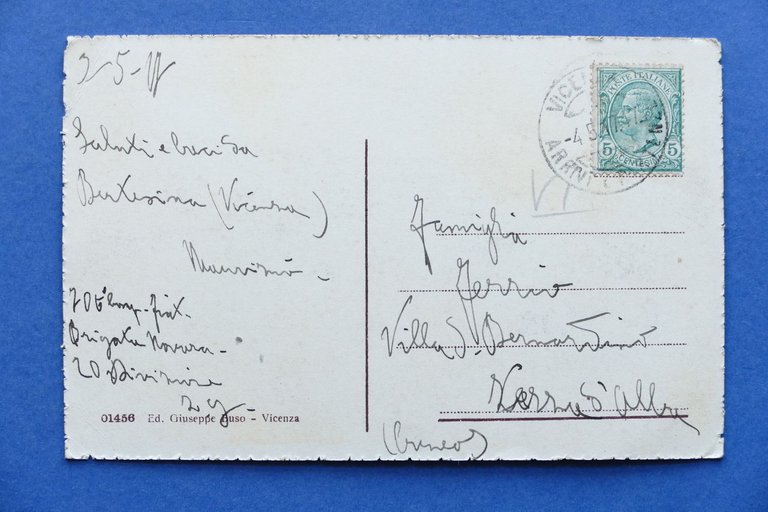 Cartolina Vicenza - Il Retrone del Ponte Furo - 1917.