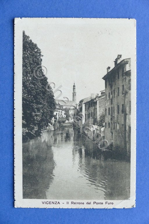 Cartolina Vicenza - Il Retrone del Ponte Furo - 1917.