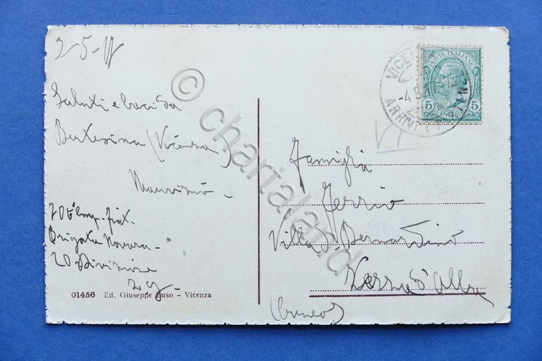 Cartolina Vicenza - Il Retrone del Ponte Furo - 1917.