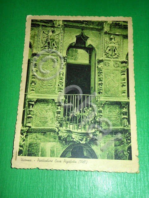 Cartolina Vicenza - Particolare Casa Pigafetta 1939