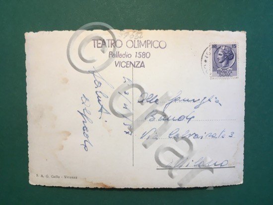 Cartolina Vicenza - Piazza Castello E Palazzo Thiene Ora Bonin …