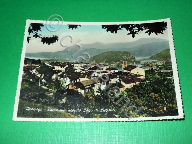 Cartolina Viconago - Panorama sfondo Lago di Lugano 1956 | Immagine Gallery 2