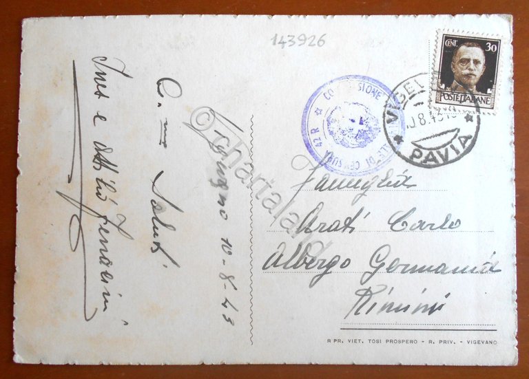 Cartolina Vigevano - Chiesa a M. Pompei e Piazza Volta …