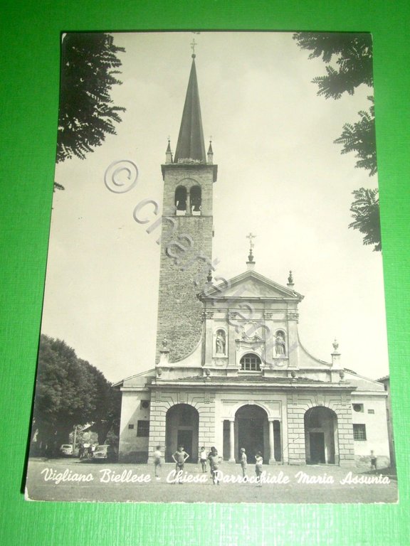 Cartolina Vigliano Biellese - Chiesa Parrocchiale Maria Assunta 1950 | Immagine Gallery 2