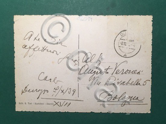 Cartolina Villa e Durres - Castello di Durazzo - 1959