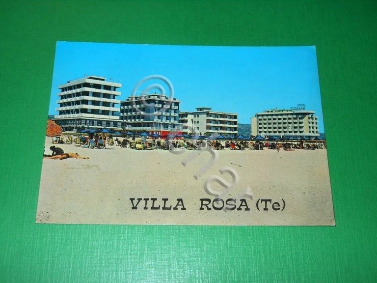 Cartolina Villa Rosa ( Teramo ) - La spiaggia 1982