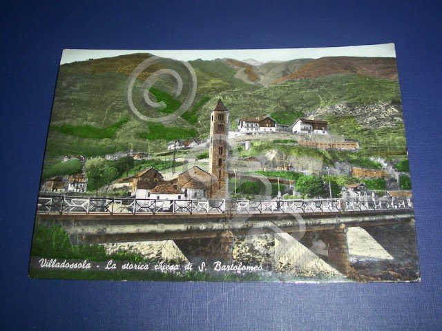Cartolina Villadossola - La storica chiesa di S. Bartolomeo 1954
