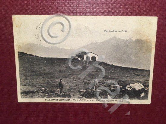 Cartolina Villafocchiardo - Pian dell'Orso - Cappella Rifugio - 1936