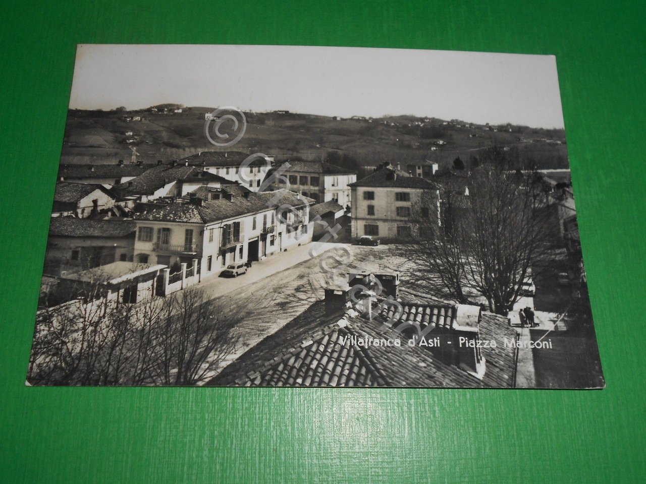 Cartolina Villafranca d' Asti - Piazza Marconi 1960 ca..