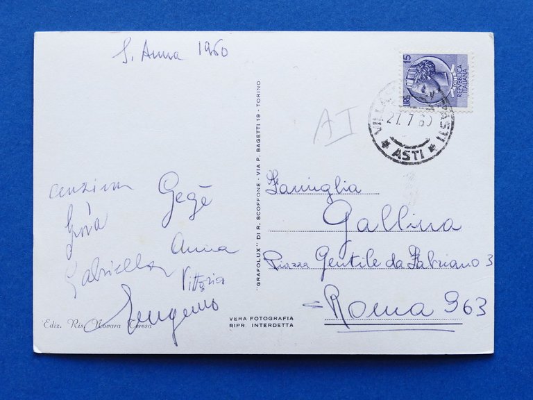 Cartolina Villafranca d'Asti - Varie vedute - 1960.