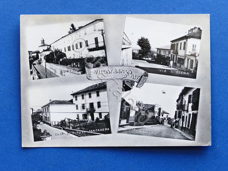 Cartolina Villafranca d'Asti - Varie vedute - 1960.