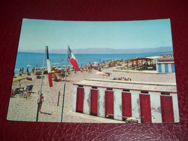 Cartolina Villapiana Lido - Veduta della spiaggia 1972.
