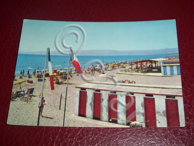 Cartolina Villapiana Lido - Veduta della spiaggia 1972.